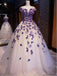 Elegant Cap Sleeves A-line Applique Prom Dress, OL558