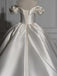 Romantic Off Shoulder Ball Gown Satin Wedding Dress, WD0520