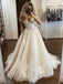 Champagne Tulle Off Shoulder Mermaid Wedding Dress, WD0450