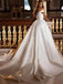 Off Shoulder Satin A-line Wedding Dress with Pleats, WD0487