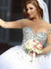 Sparkly Sweetheart Long Sleeves Beaded Wedding Dress, WD0506
