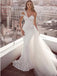 Beautiful Mermaid Off Shoulder Sweetheart Tulle Wedding Dress, WD0491