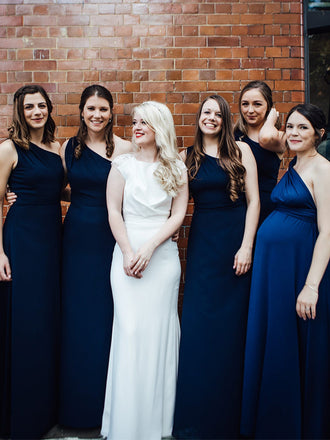 Newest One-shoulder Cheap Long Bridesmaid Dresses Online,RBWG0032