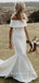 Simple Mermaid Off The Shoulder Cheap Long Wedding Dresses,RBWD0013