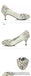 Popular Sparkly Crystal High Heels Pointed Toe White Wedding Bridal Shoes, S011