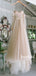 Off-shoulder A-line Tulle Cheap Long Wedding Dresses Online,RBWD0023