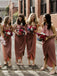 Mismatched Simple Spaghetti Strap Long Bridesmaid Dresses Online,RBWG0058