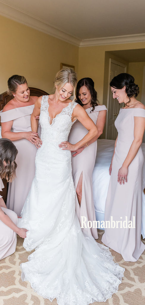 Mismatched Simple Straight Long Bridesmaid Dresses Online,RBWG0059
