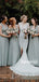 Newest V-neck Tulle Cheap Long Bridesmaid Dresses Online,RBWG0034