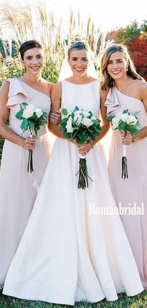 Simple One-shoulder Mermaid Long Bridesmaid Dresses Online,RBWG0069