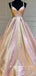 Sparkly A-Line V-Neck Spaghetti Straps Cheap Long Prom Dresses Online,RBPD0015