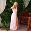 A-Line V-Neck Lace Appliques Sleeveless Split Long Prom Dresses,  PD0538