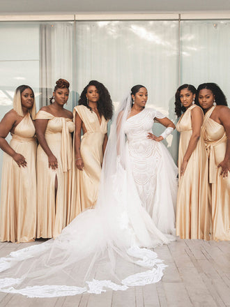 Mismatched Simple Floor-length Mermaid Long Bridesmaid Dresses Online,RBWG0070