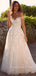 A-Line Off The Shoulder Tulle Lace Floor Length Wedding Dresses,RBWD0016