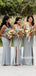 Simple V-neck Floor-length Mermaid Long Bridesmaid Dresses Online,RBWG0071