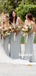Simple V-neck Floor-length Mermaid Long Bridesmaid Dresses Online,RBWG0071