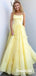 Simple Spaghetti Strap Tulle Cheap Long Prom Dresses,RBPD0137