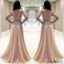 Charming A-Line Floor-Length V-Neck Backless Sexy unique beading Long prom dresses, PD0505
