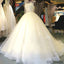 Cheap Popular Stunning Ivory Lace Top A-line Wedding Dresses, Bridal Gown, WD0017