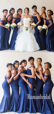 Mermaid Off-shoulder Simple Cheap Long Bridesmaid Dresses Online,RBWG0038