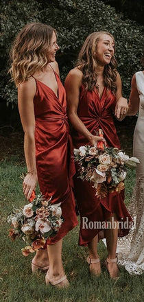 Simple V-nek A-line Long Bridesmaid Dresses Online,RBWG0063