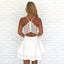 A-Line  Spaghetti Straps V-Neck Black Lace Back Simple Homecoming Dresses, HD0384