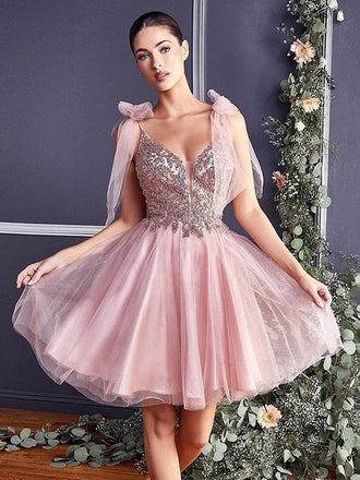 Charming popular V-neck Sleeveless Short Homecoming Dress, HD0311