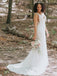New Arrival Mermaid V-neck Appliques Sleeveless Lace Wedding Dresses, PD0418
