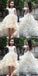 V-neck Hi-low Ivory Flower Girl Dresses, Cute Cheap Tutu Dresses, FG014