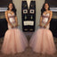 Sparkling Rose Gold Sequins Long Mermaid Sweetheart Lace Up Sexy long prom dresses, PD0533