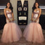 Sparkling Rose Gold Sequins Long Mermaid Sweetheart Lace Up Sexy long prom dresses, PD0533