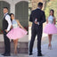 Lovely High Neck Halter Sparkly Sequins Top Pink Skirt Short Homecoming Dresses, HD0378
