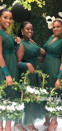 Simple V-neck Tulle Cheap Short Bridesmaid Dresses Online,RBWG0046