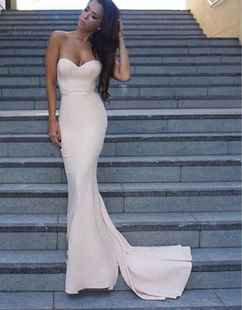Simple Mermaid Sweetheart Long cheap Prom Dress, PD0600