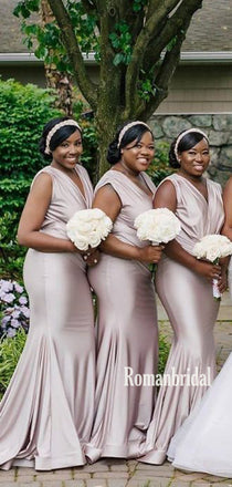 Sexy V-neck Mermaid Cheap Long Bridesmaid Dresses Online,RBWG0048