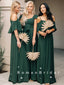 A-Line Mismatched Cheap Chiffon Long Bridesmaid Dresses Online,RBWG0023