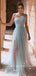 A-Line One Shoulder Tulle Beaded Long Prom Dresses With Sash,RBPD0024