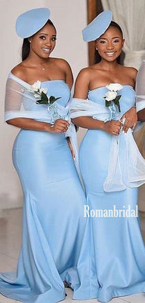 Mermaid Straight Simple Cheap Long Bridesmaid Dresses Online,RBWG0050