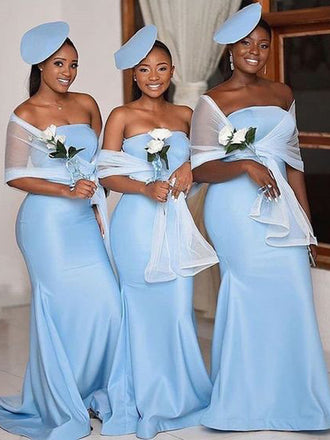 Mermaid Straight Simple Cheap Long Bridesmaid Dresses Online,RBWG0050