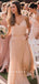 Simple A-Line V-Neck Spaghetti Straps Chiffon Cheap Bridesmaid Dresses,RBWG0026