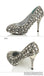 Sparkly Crystal High Heels Pointed Toe Rhinestone Wedding Bridal Shoes, S023
