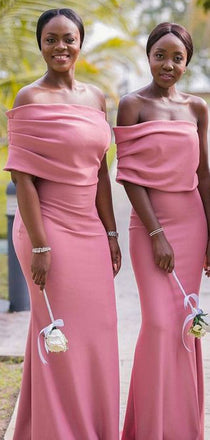 Mermaid One-shoulder Long Bridesmaid Dresses Online,RBWG0055