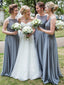 A-line Bateau Neck Lace Top Backlesss Long Bridesmaid Dresses, BD0604
