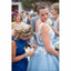 Hot Selling Scoop Neck Lace Appliques Top V-back Short Bridesmaid Dresses, BD0529
