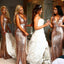 Beat Selling Floor-length Deep V-neck Rose Gold Sequins Bridesmaid Dresses, BD0525