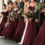Hot Selling Floor-length Spaghetti Straps V-neck Chiffon Bridesmaid Dresses, BD0528