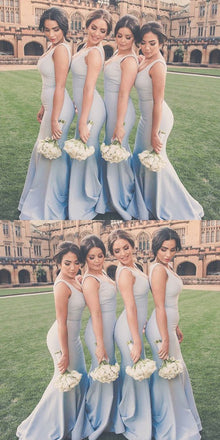 Mermaid Sexy Deep V-Neck Simple Cheap Long Bridesmaid Dresses, BD0038