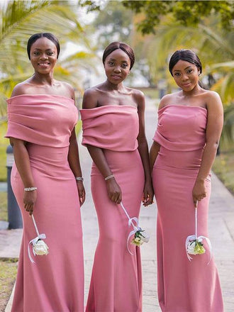 Mermaid One-shoulder Long Bridesmaid Dresses Online,RBWG0055