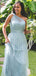 Floor-length Cheap Country style tulle One-shoulder long bridesmaid dresses , BD0426
