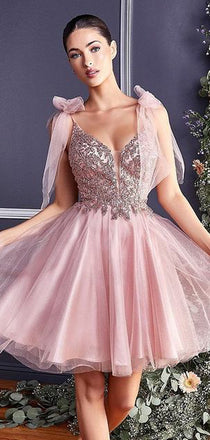 Charming popular V-neck Sleeveless Short Homecoming Dress, HD0311